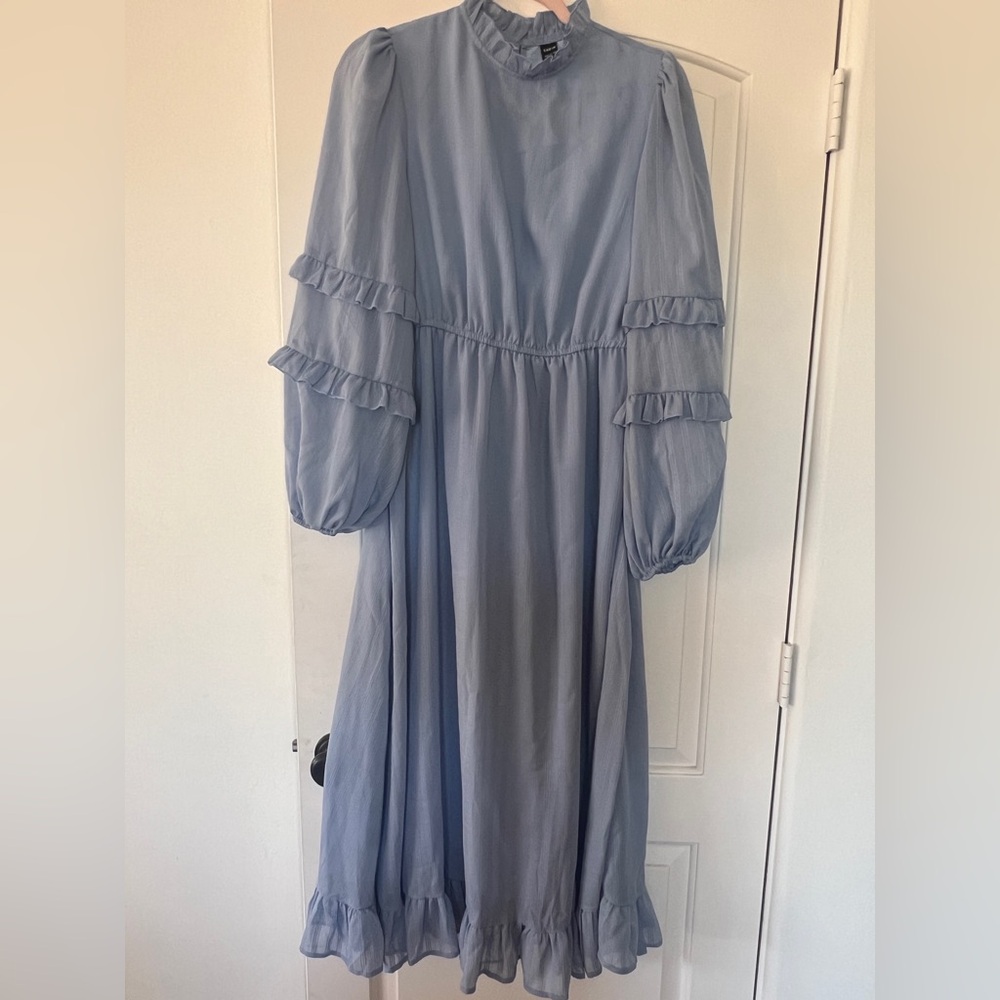 SHEIN Light Blue Ruffle Dress